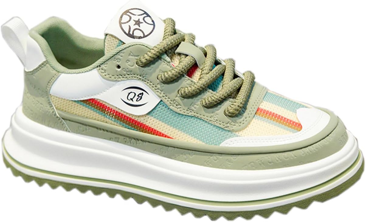 

Мужские дышащие кроссовки на шнуровке, легкие, цветные, повседневные с гибкой подошвой из ЭВА для прогулок и повседневной носки Lanverth, 425 Green