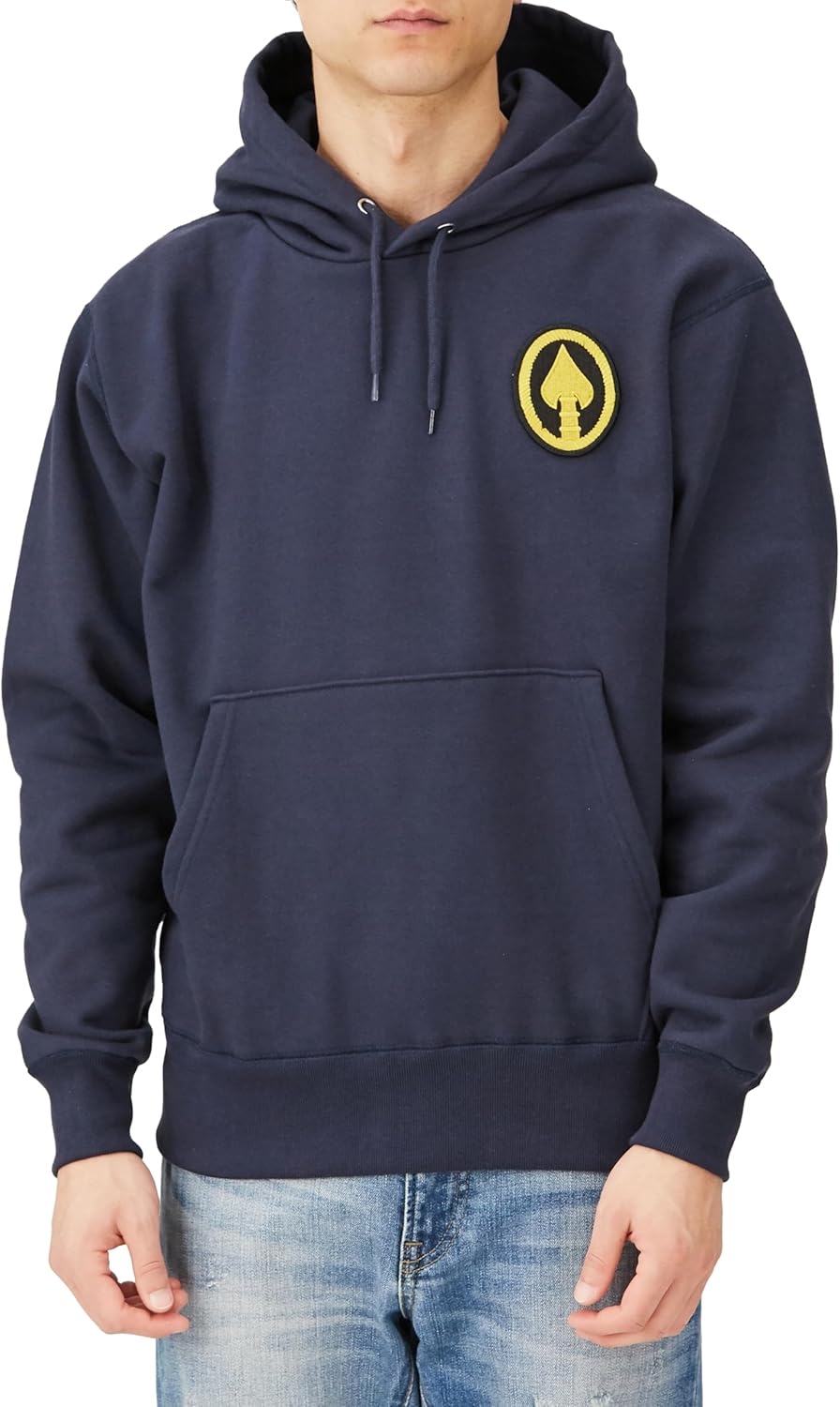 

Толстовка с капюшоном в стиле F, нашивка с гербом армии США, плотная ткань 12,4 унции, флисовая подкладка, темно-синий цвет F-Style