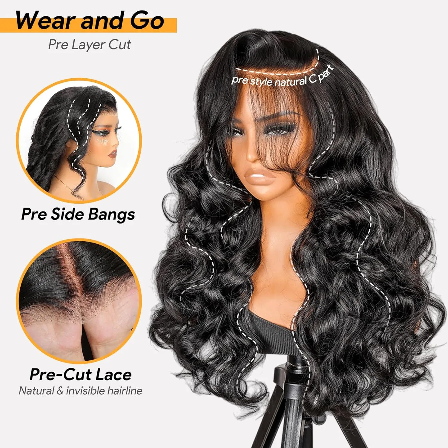 Женский парик из натуральных волос «Loose Body Wave» 6x6 HD Lace Closure Junemet, Natural Colour — фото 2