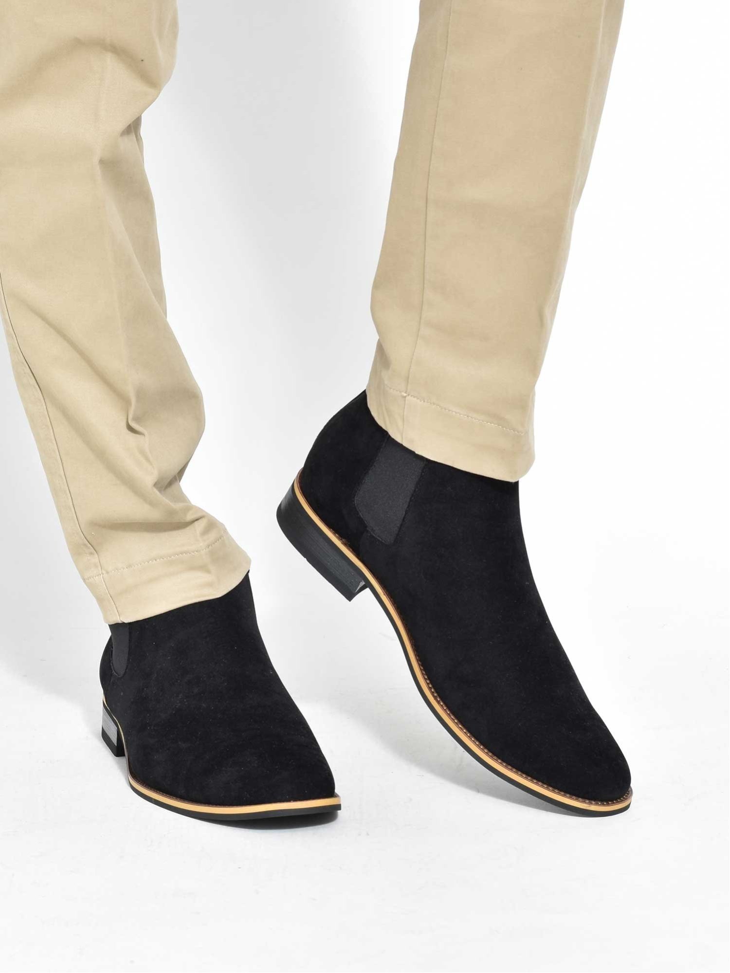 Side Gore Short Ботинки Svec, Black suede — фото 4