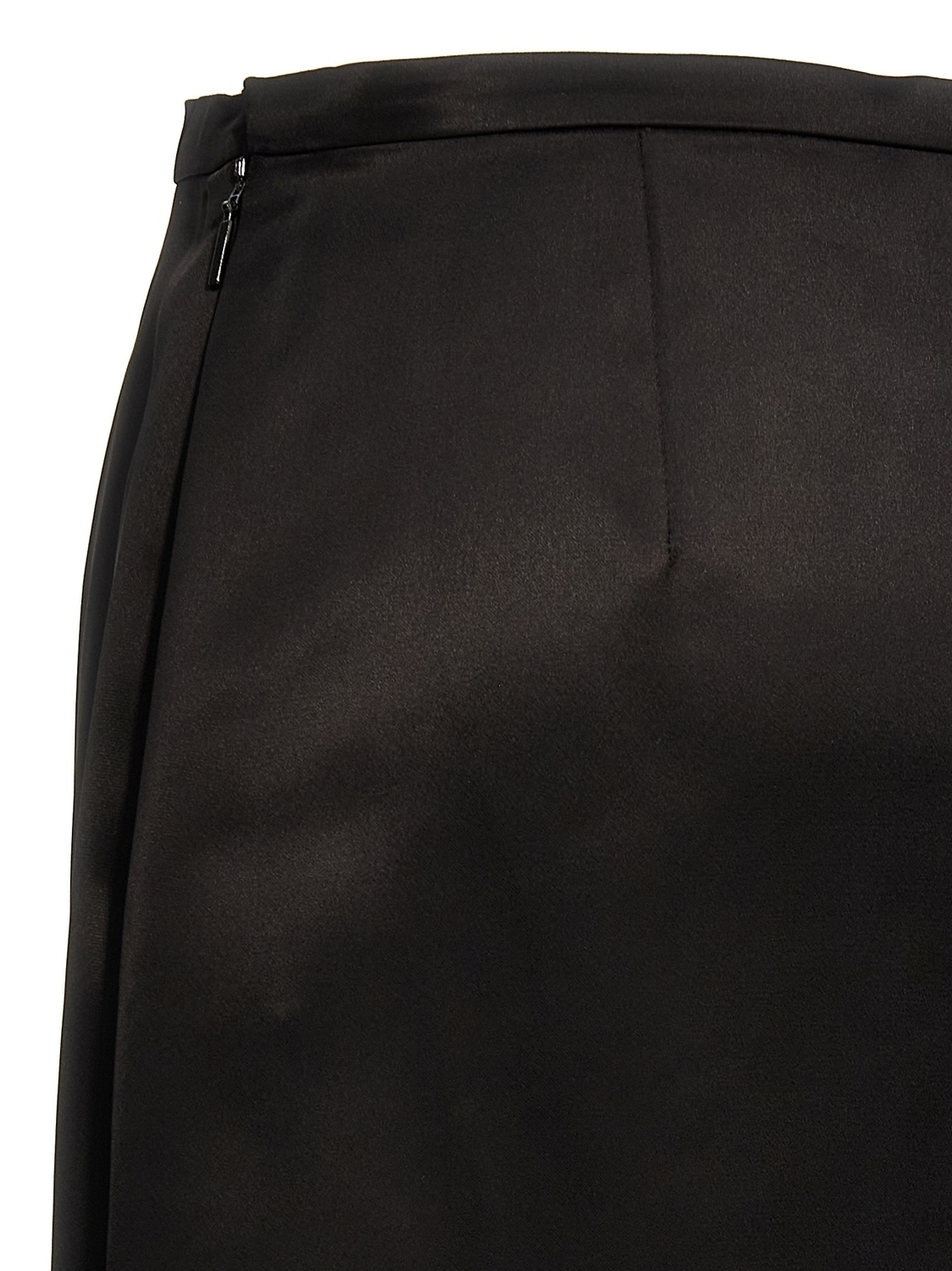 Атласная юбка SAINT LAURENT, черный — фото 4