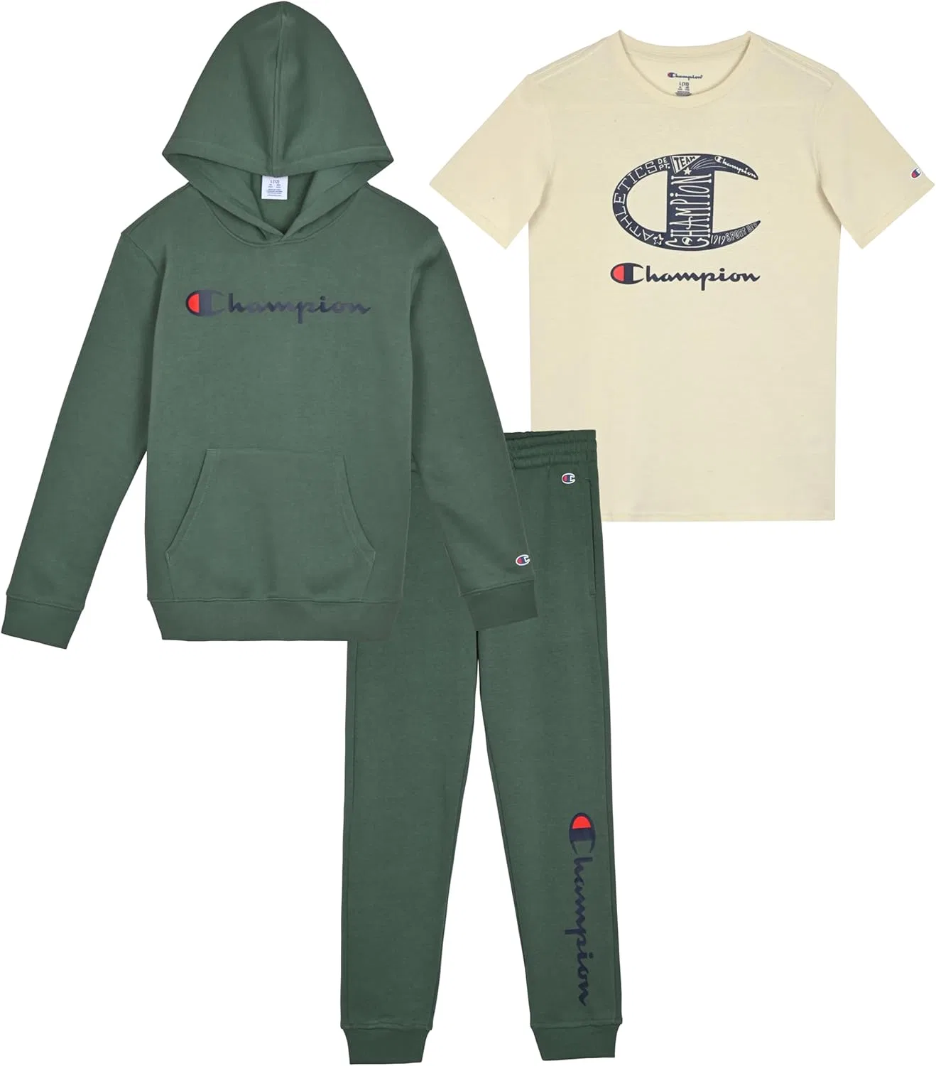 Детский спортивный костюм Champion, 3 предмета, Forest Green-grey