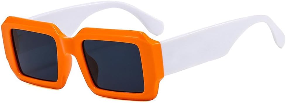 

Винтажные квадратные женские солнцезащитные очки UV400, модные очки с контрастными цветами, мужские трендовые солнцезащитные очки в стиле панк с градиентом WNCKSQ, Orange White Gray