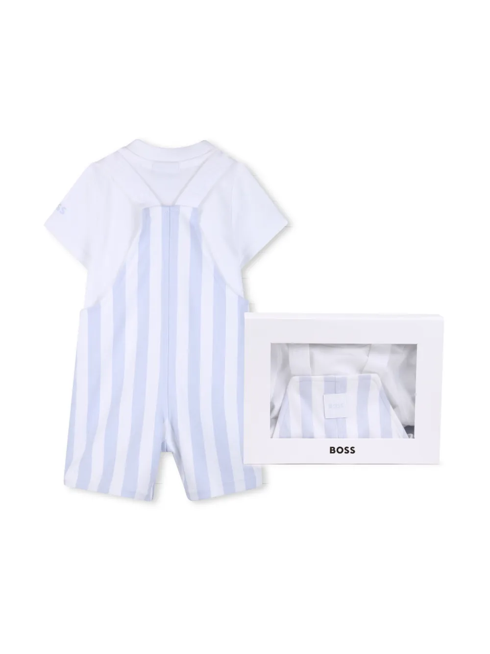 Комплект для новорожденного в полоску Boss Kidswear, белый — фото 2
