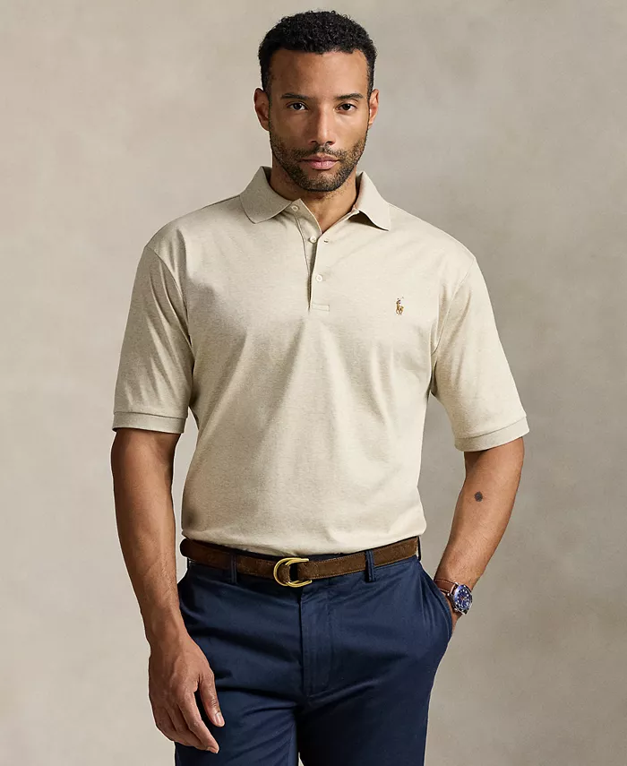 

Мужская хлопковая поло Big & Tall Classic Fit Polo Ralph Lauren, коричневый/бежевый