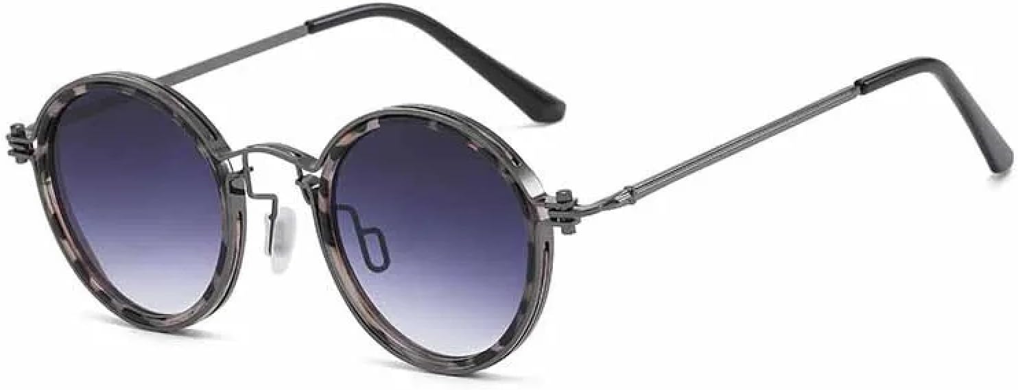 

Круглые солнцезащитные очки в металлической оправе для мужчин и женщин, в стиле ретро, ​​стимпанк, для путешествий и вождения, защита от УФ-излучения UV400 TKKTLLT, Gun Gray