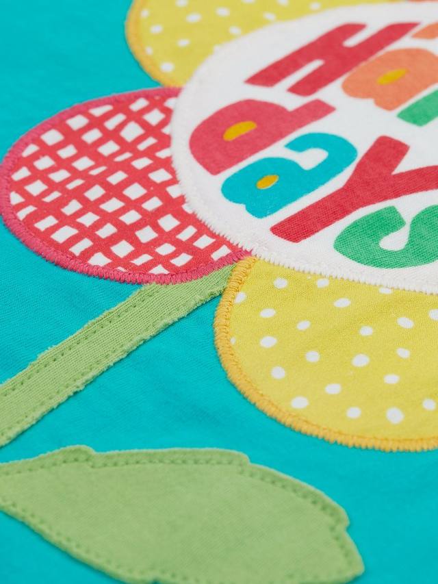 Детская футболка Mabe с принтом из органического хлопка Frugi, Sea Moss/Happy Days — фото 4