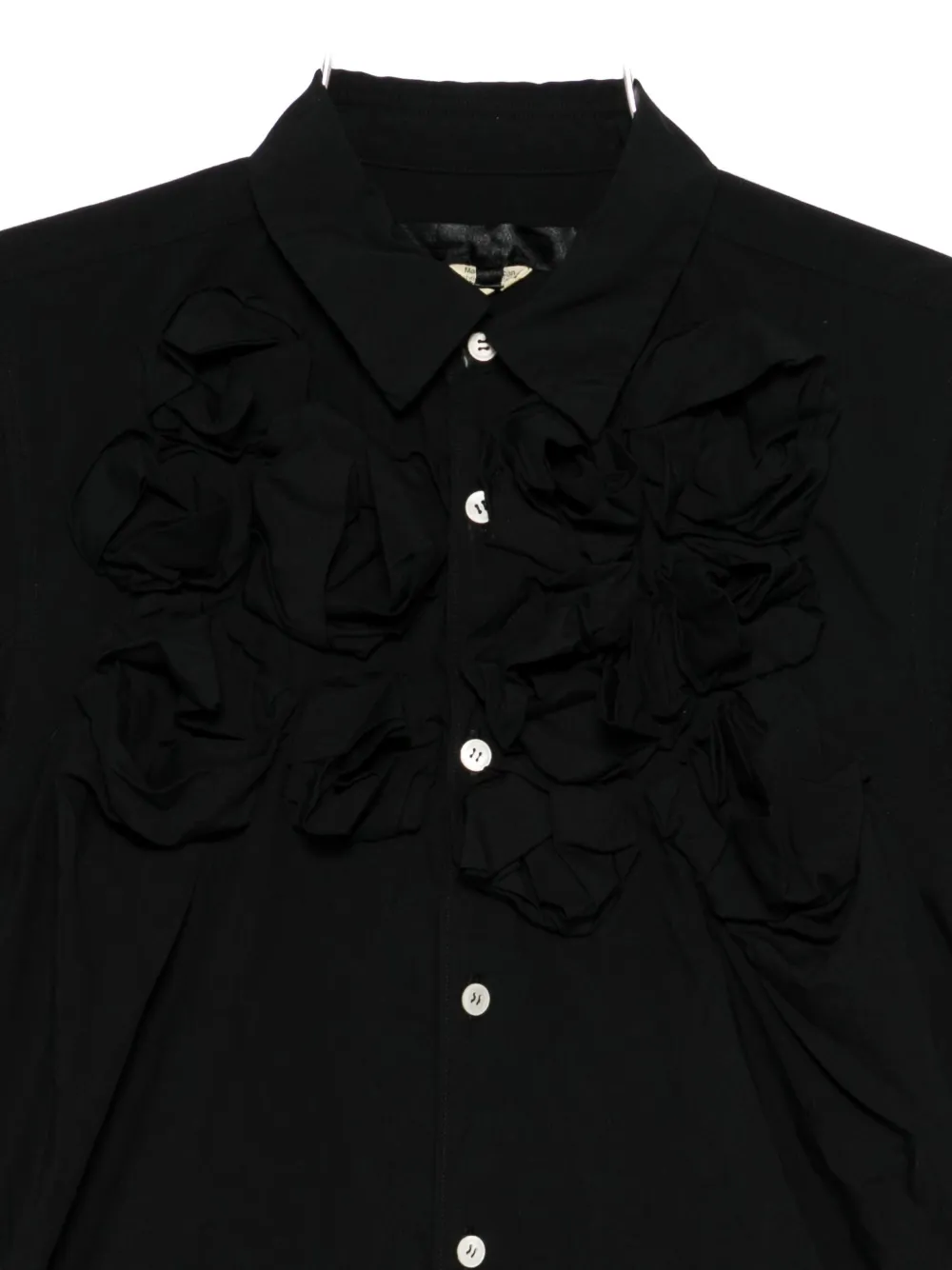 Рубашка с цветочными аппликациями Comme Des Garcons, черный — фото 3