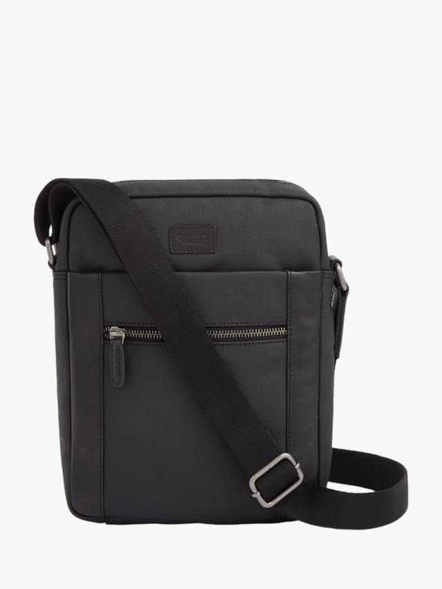 

Сумка-мессенджер из вощеного холста и кожи grantham OSPREY LONDON, черный