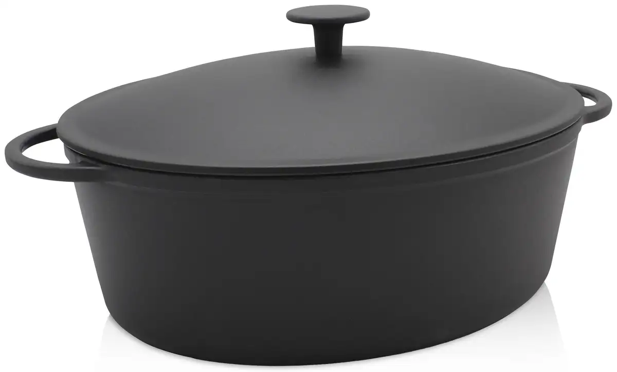 

Жаровня Крюгера "Чугунная жаровня для гуся с крышкой RUSTICA, 34 x 27 x 12,5 см", чугун, (1 шт.), подходит для индукционных плит Krüger + Высота 12,5 см., черный