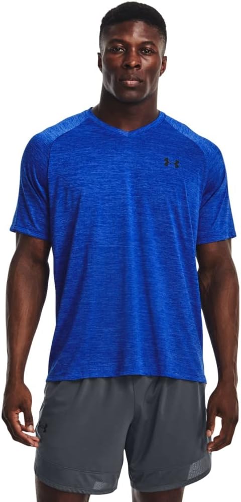 

Футболка Under Armour Mens Tech 2.0 с V-образным вырезом и коротким рукавом, (487) Versa Blue/Bauhaus Blue/Black, Черный, Футболка Under Armour Mens Tech 2.0 с V-образным вырезом и коротким рукавом, (487) Versa Blue/Bauhaus Blue/Black
