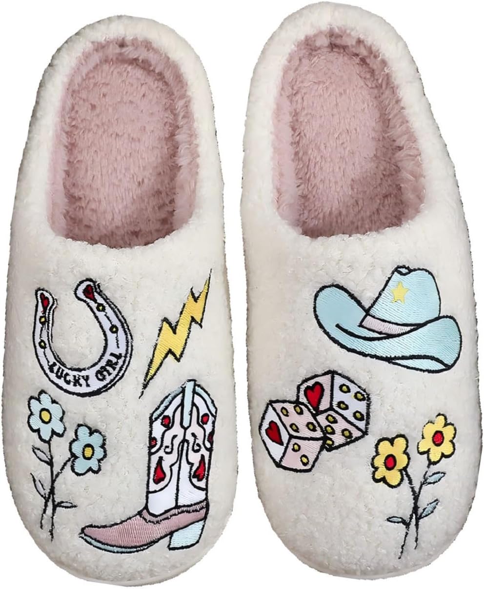 

Пушистые тапочки для женщин, мужские теплые уютные мягкие пушистые тапочки из пены с эффектом памяти, домашние тапочки с надеваниями, домашние тапочки для дома и на улице Wiretran, Horseshoe Flowers