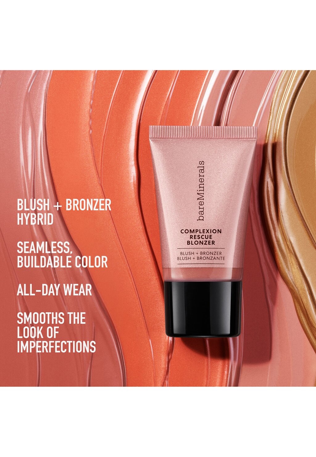 

Бронзер COMPLEXION RESCUE BLONZER BLUSH + BRONZER bareMinerals, цвет Kiss Of Copper