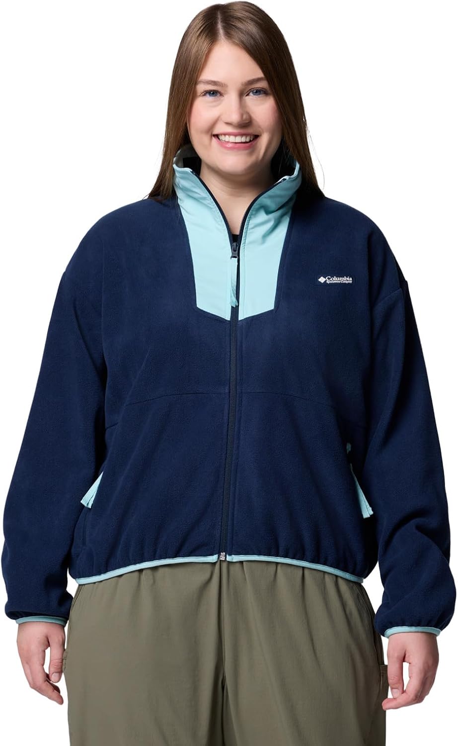 

Columbia женская флисовая куртка Sequoia Grove с молнией, Collegiate Navy/Spray