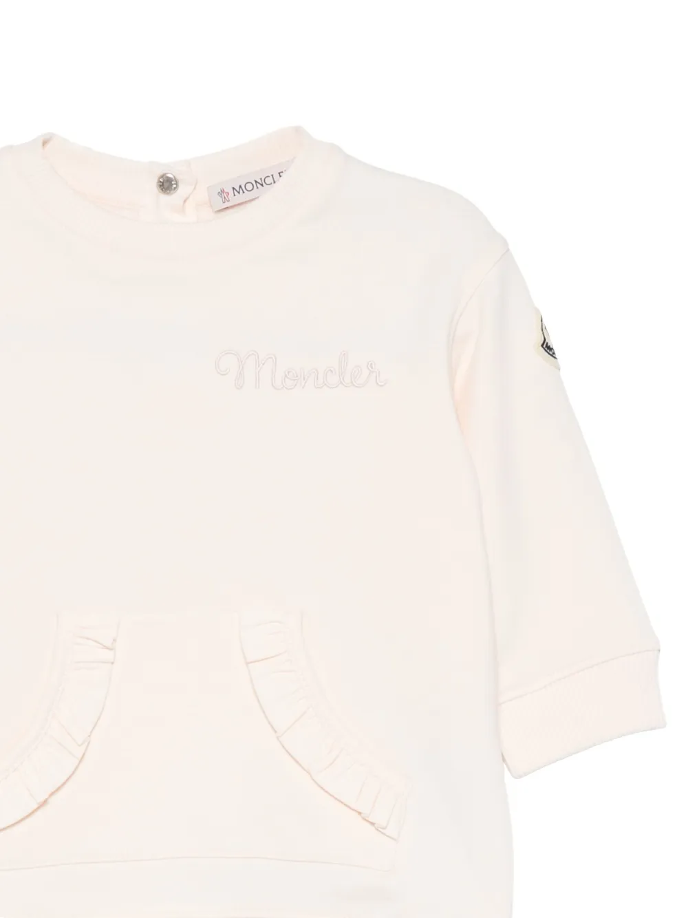 Толстовка с оборками и нашивкой-логотипом Moncler Enfant, розовый — фото 3