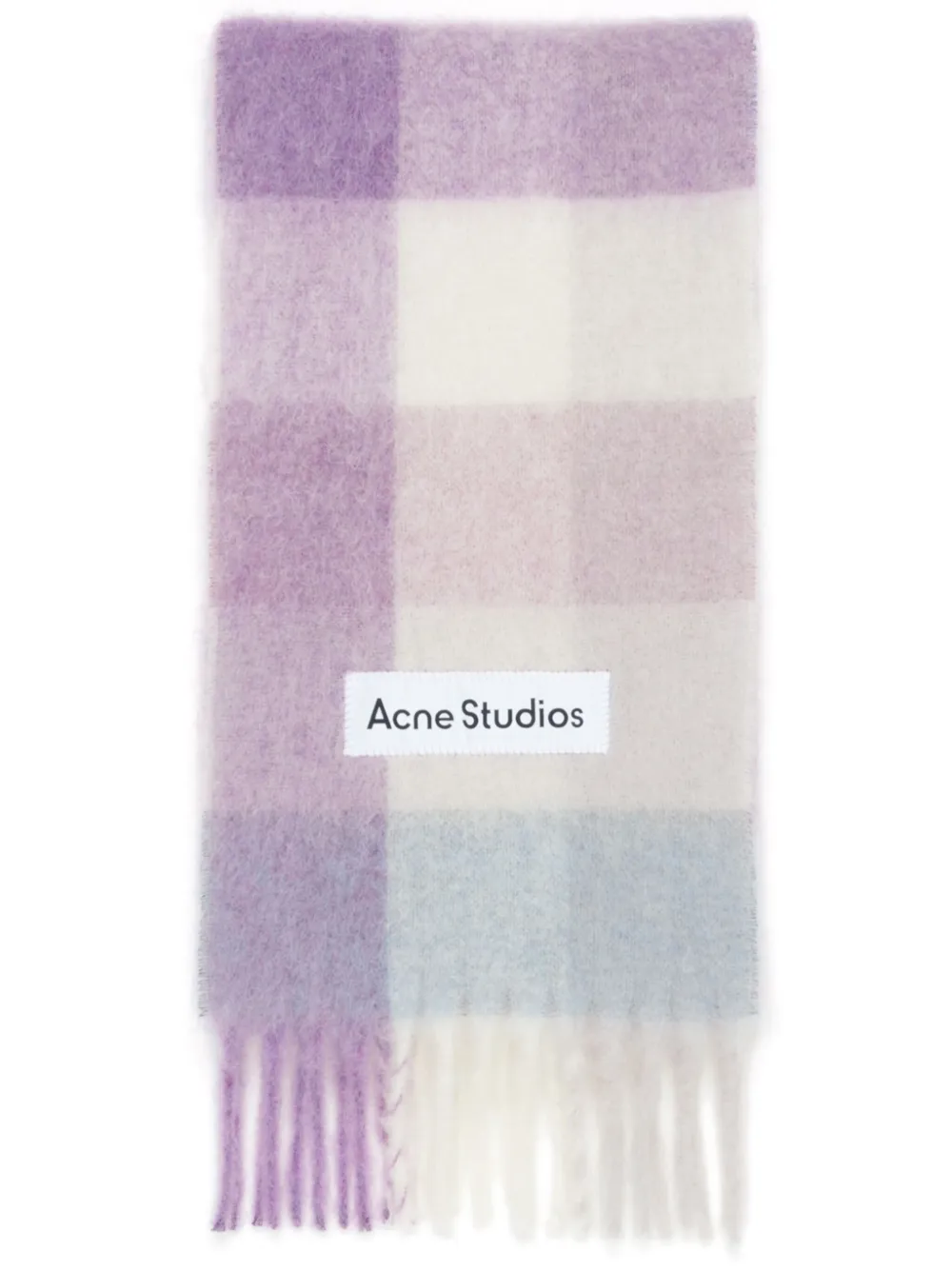 

Клетчатый шарф с логотипом Acne Studios, фиолетовый