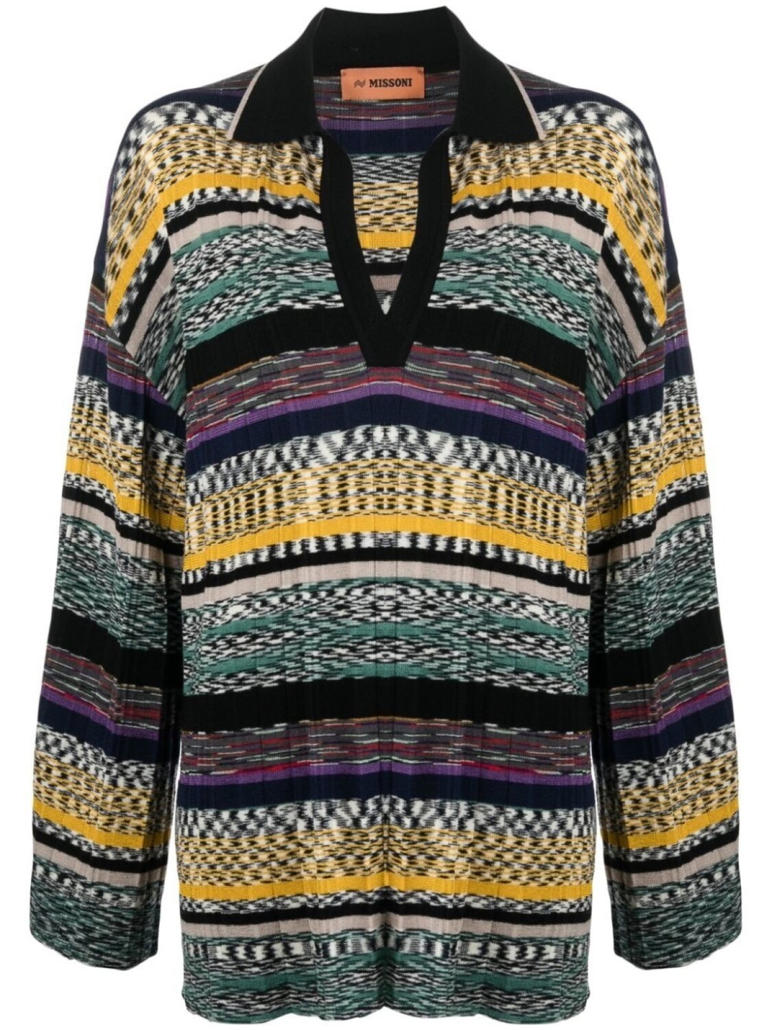

Missoni рубашка поло свободного кроя в полоску, зеленый