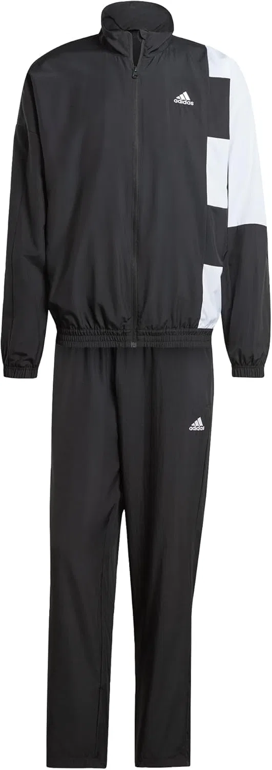 Спортивный костюм Colorblock, adidas, черный/белый