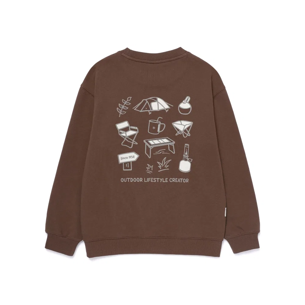 Детский графический свитшот коричневый от Snowpeak Apparel Kids — фото 3