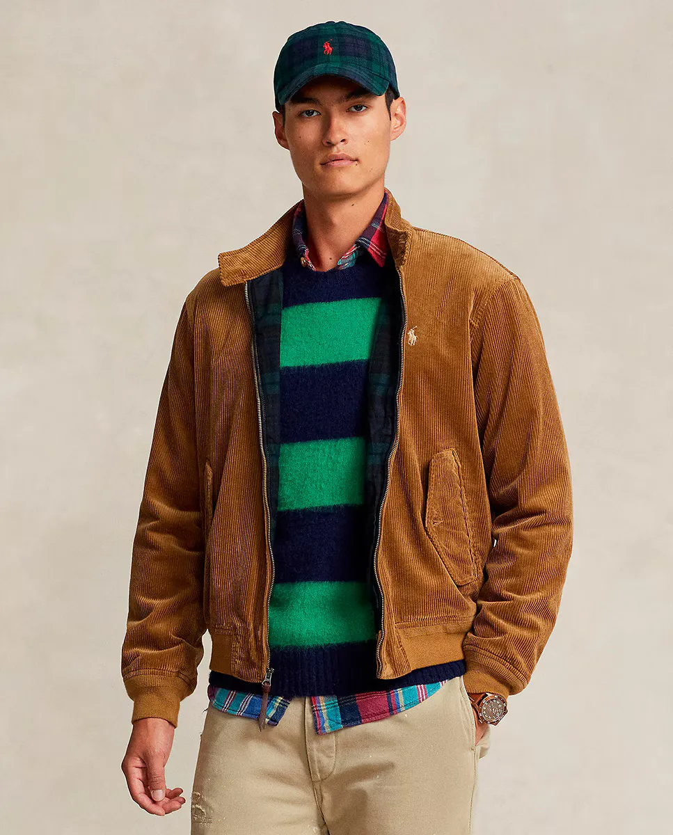 

Мужская вельветовая куртка на молнии Polo Ralph Lauren, бежевый