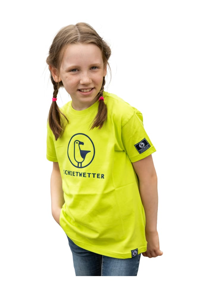 

SCHIETWETTER Детская футболка "Лу" салатово-синего цвета, Синий, SCHIETWETTER Детская футболка "Лу" салатово-синего цвета