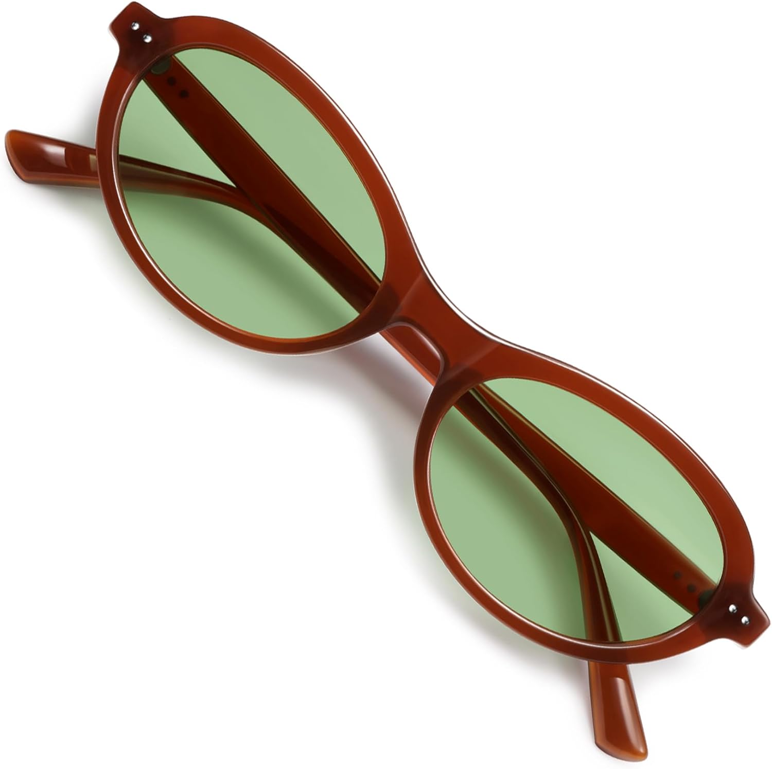 

Модные овальные поляризованные солнцезащитные очки VANLINKER для женщин и мужчин, маленькие, в стиле ретро 90-х, «кошачий глаз», узкая элегантная оправа VL9847, C4-reddish Brown/Light Green