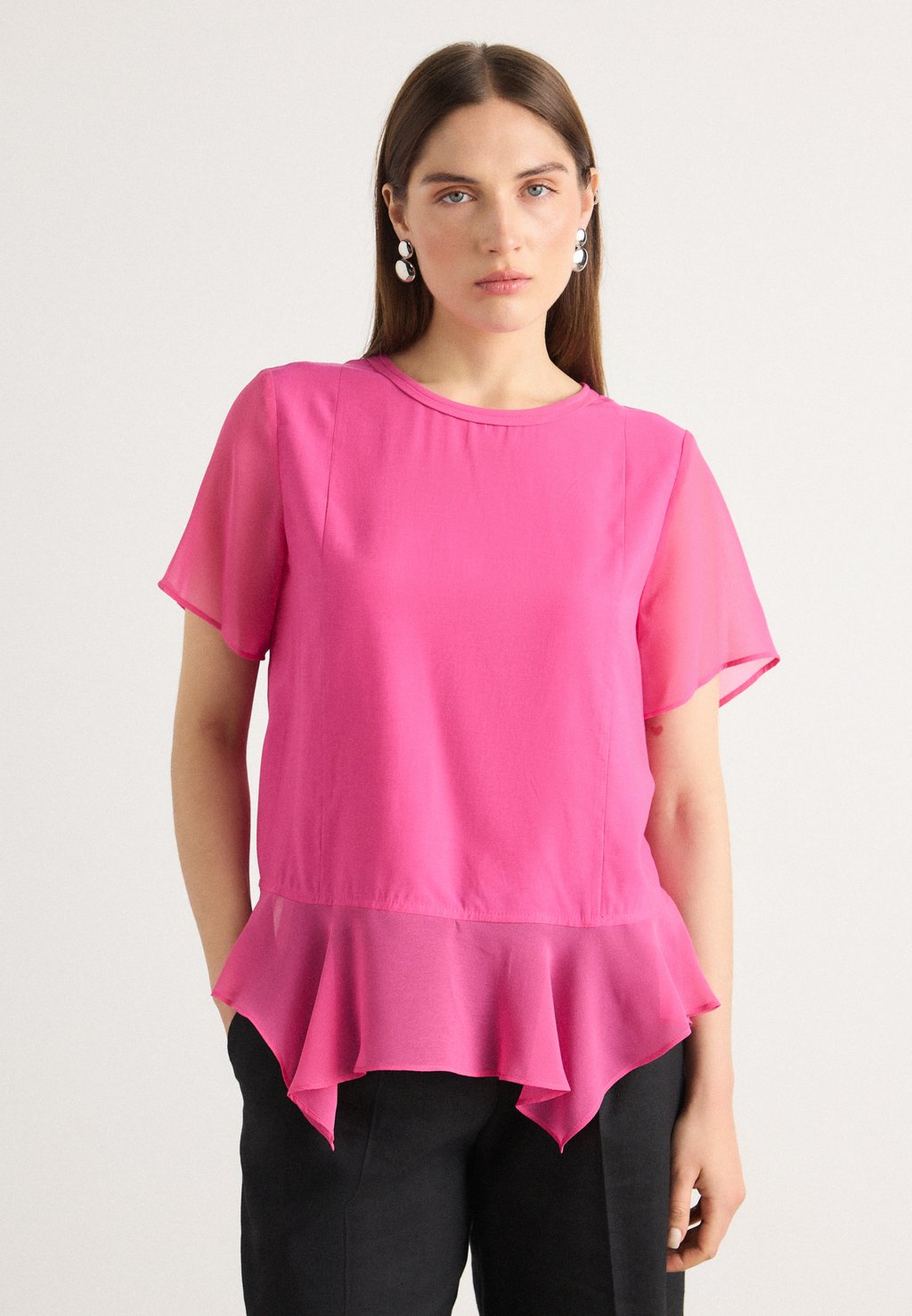 

Блуза MIX MEDIA TOP DKNY, фуксия