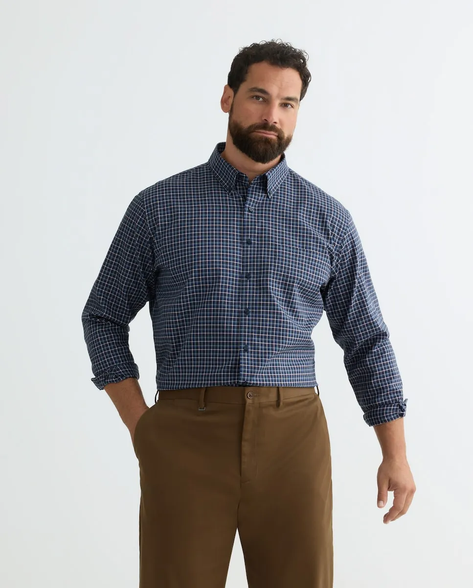 

Мужская рубашка больших размеров, не мнется Rushmore, бордовый