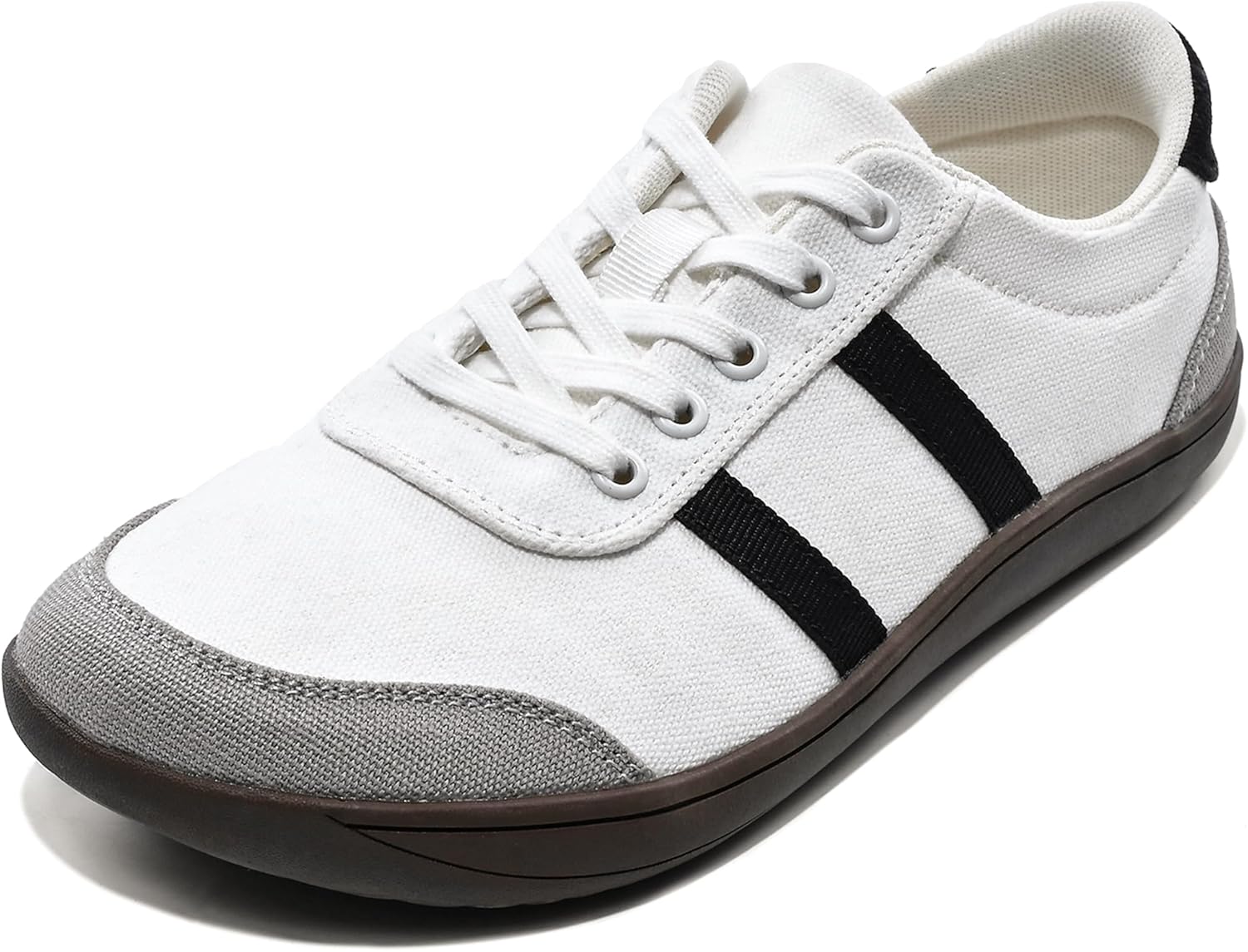 

Кроссовки для мужчин, обувь с нулевым перепадом и широкой носовой частью, минималистичные дышащие мягкие кроссовки из холста Zooflex, белый