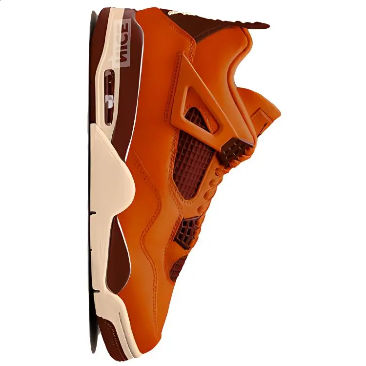 Кроссовки Air Jordan 4 Vintage Basketball Shoes Men Low-top Orange-brown, коричневый — фото 3