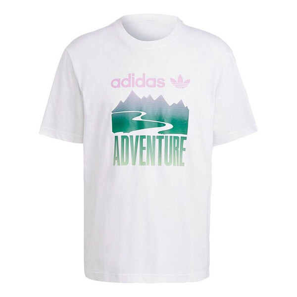 

Футболка originals adv mount tee retro pattern sports short sleeve white Adidas, белый