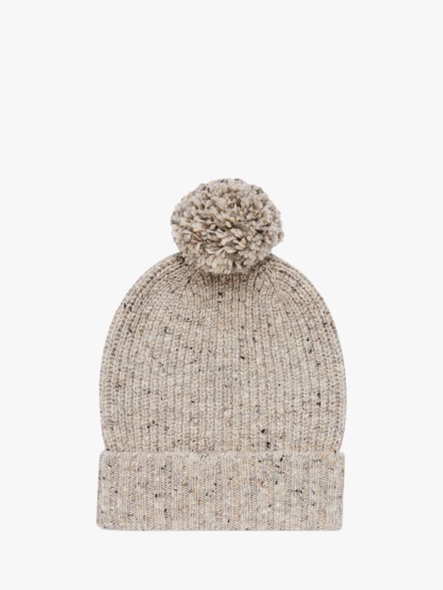 

Шерстяная шапка с рубчиком и помпонами из донегола Celtic & Co., Oatmeal