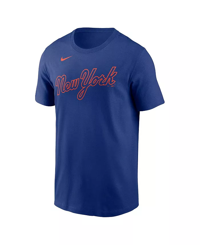 Мужская футболка Francisco Lindor Royal New York Mets с именем и номером Fuse Nike — фото 3