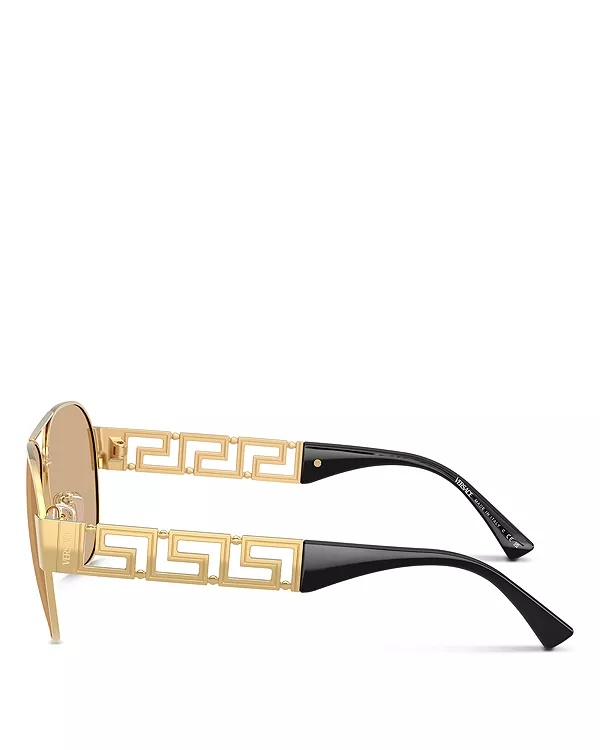 Солнцезащитные очки-авиаторы, 61 мм Versace, золотой — фото 3