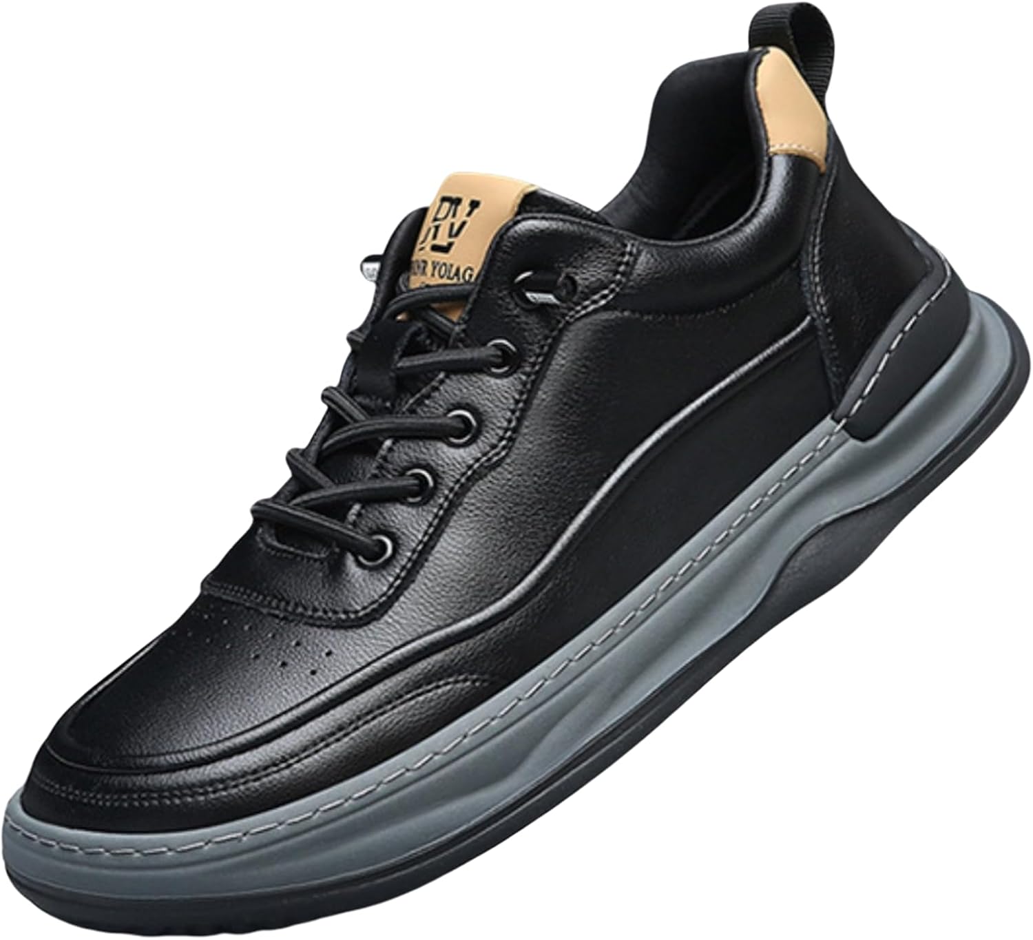 

Мужские повседневные кроссовки на шнуровке с противоскользящей резиновой подошвой для бега, ходьбы и ежедневного комфортного ношения Jhfdioy, черный