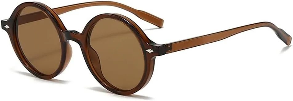 

Ретро круглые солнцезащитные очки для женщин, модные градиентные очки с защитой от УФ-излучения UV400, модные панк-солнцезащитные очки для мужчин SKFGNX, Brown Tea