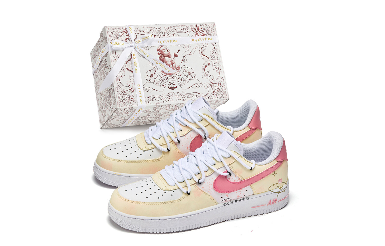 

Кроссовки Nike Air Force 1 Skateboarding Shoes Men Low-top Yellow/Pink, желтый