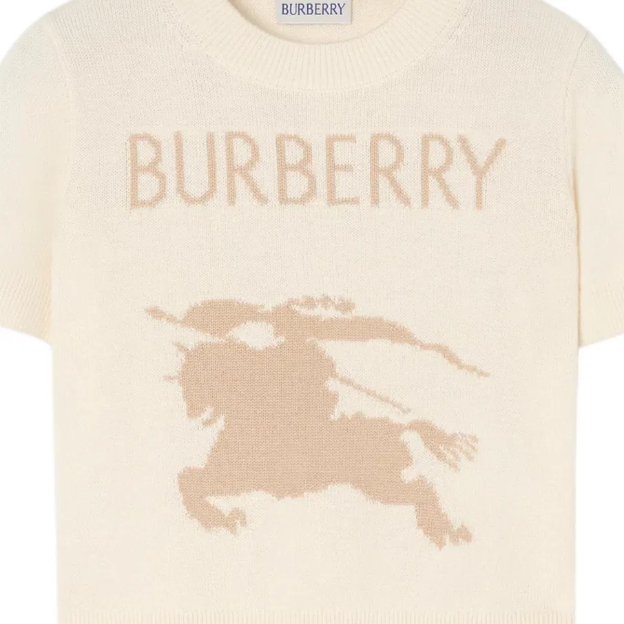 Свитер детский с круглым вырезом Burberry Ivory White — фото 4