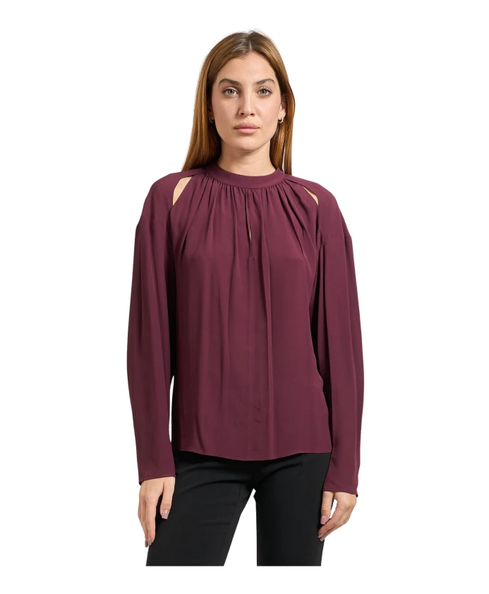 

Фиолетовая женская рубашка с вырезом Patrizia Pepe, фиолетовый