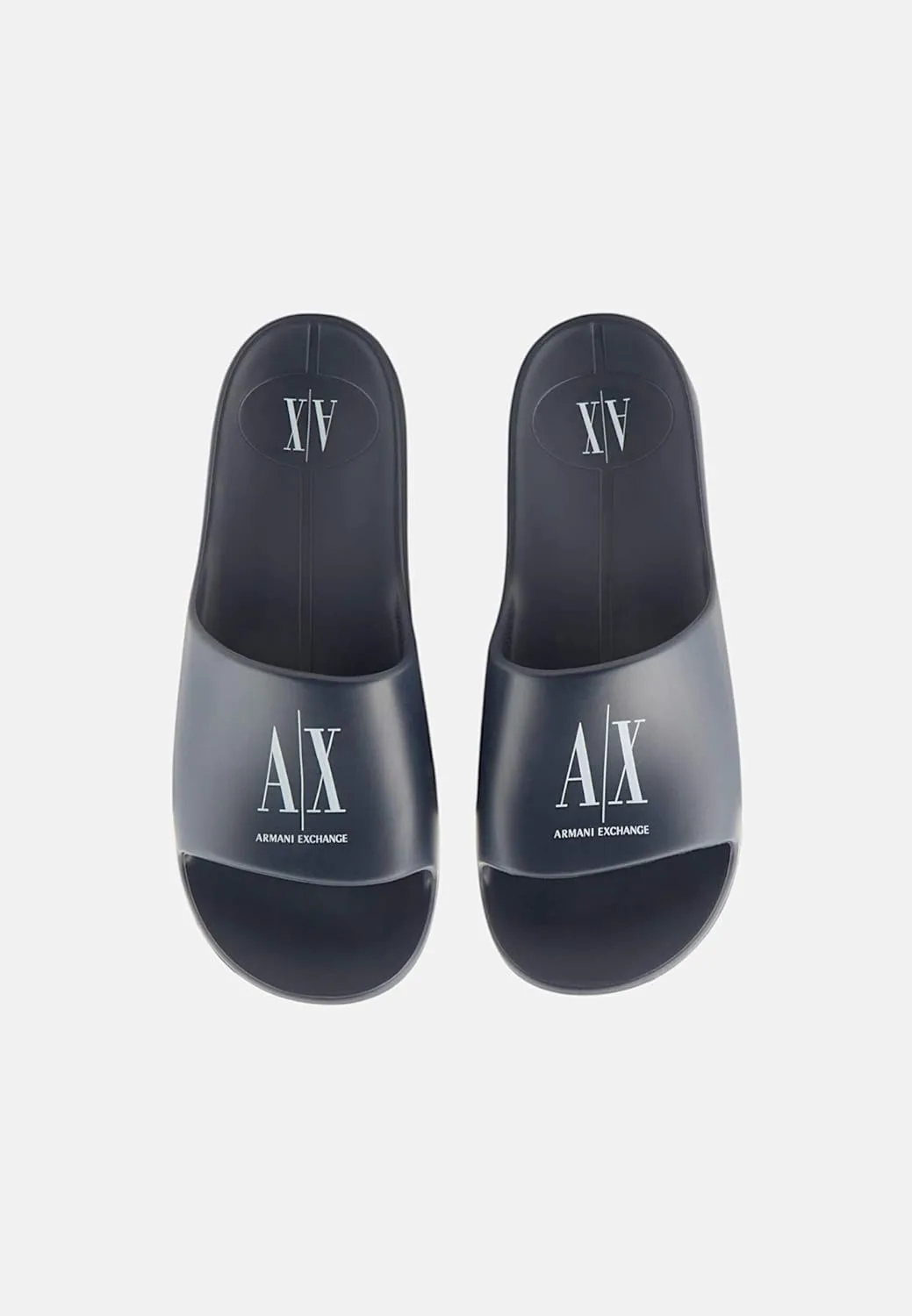 Мужские шлепанцы Armani Exchange Icon Project с логотипом, темно-синий/белый — фото 2