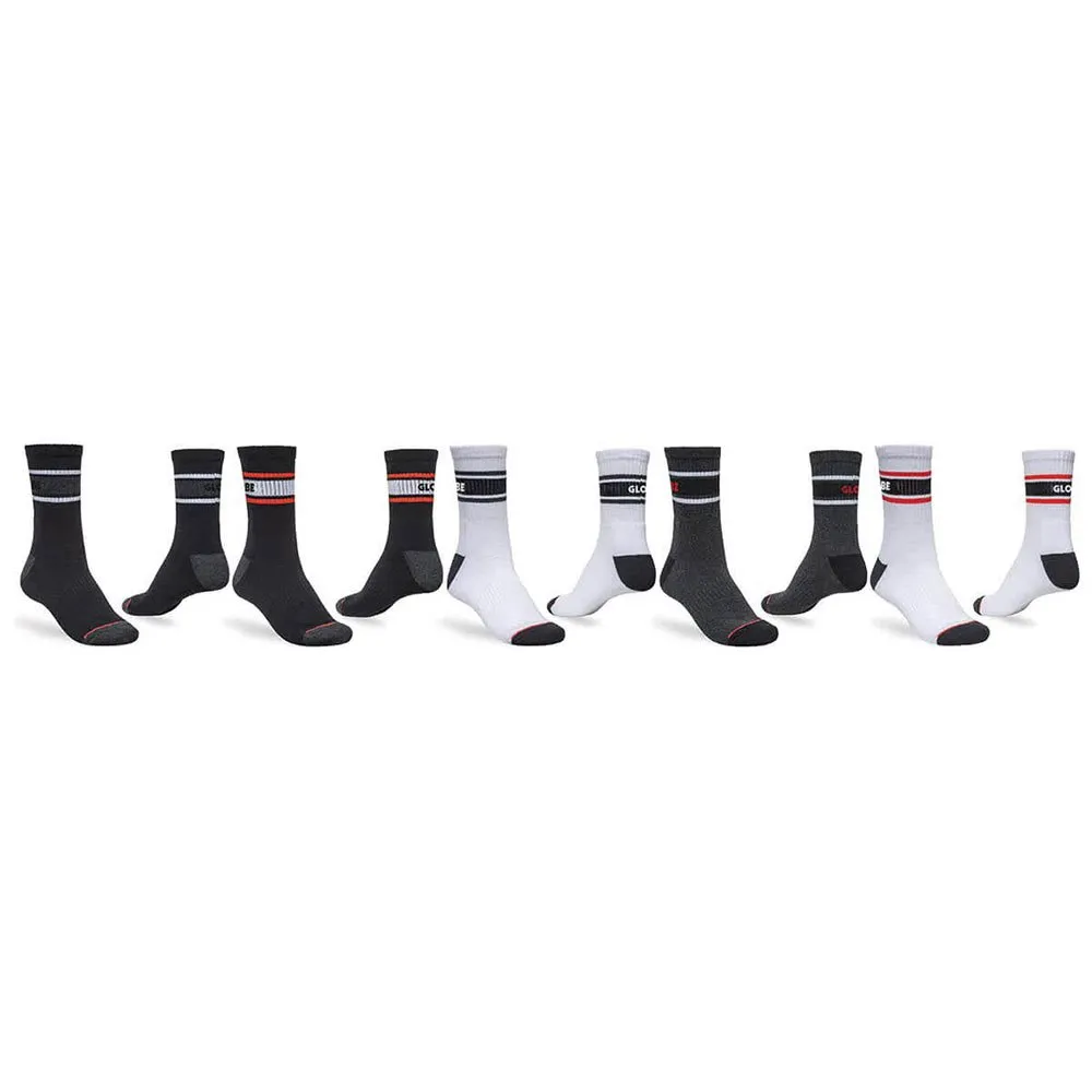 

Носки Globe Triple Stripe Crew 5 pairs, белый/черный