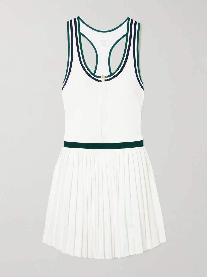 

Мини-Платье Jane Court из плиссированного трикотажного джерси стретч Varley, белый