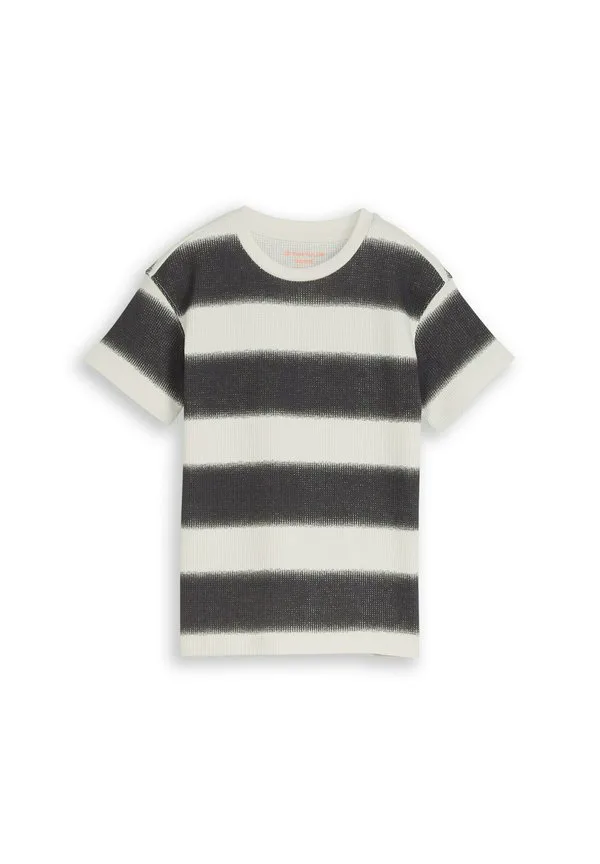 Футболка оверсайз с принтом mit waffelstruktur Tom Tailor, Off White Grey Sprayed Stripe