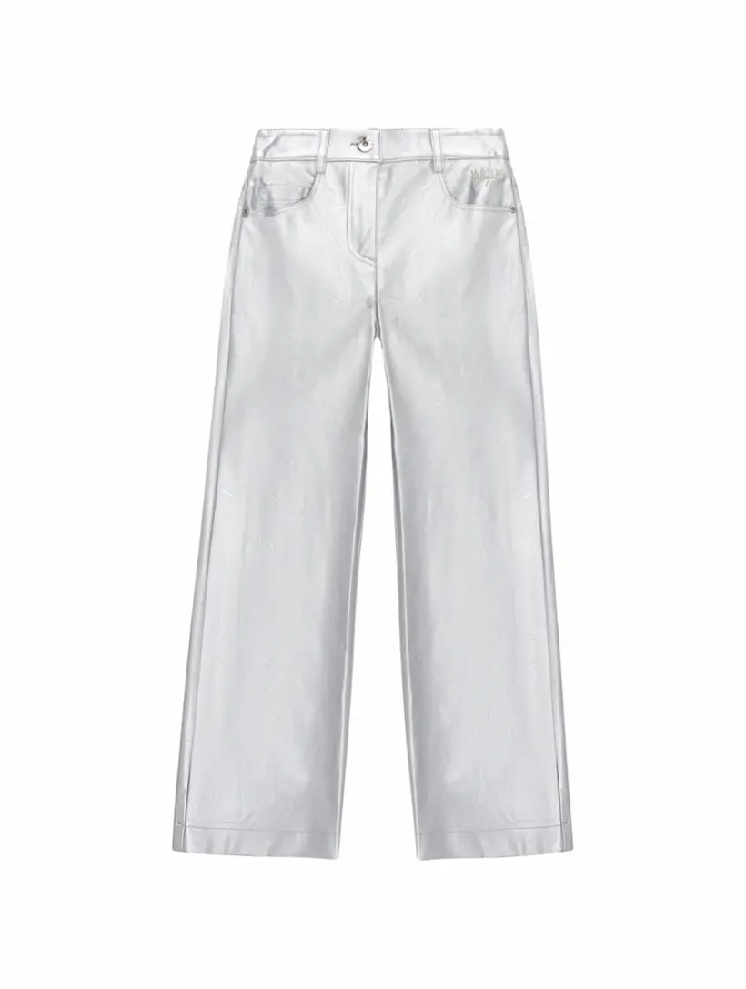 

Кожаные брюки с логотипом MSGM, серый