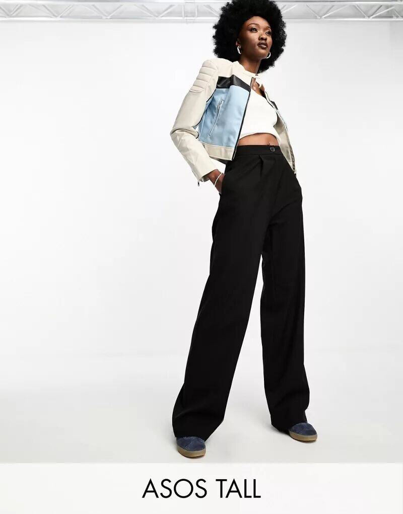 

Черные свободные брюки для папы ASOS Tall
