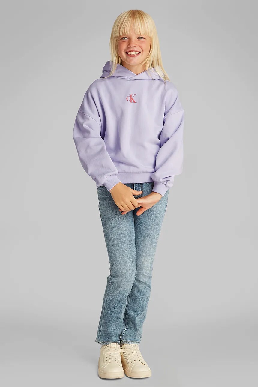 

Детская толстовка Calvin Klein Jeans, фиолетовый