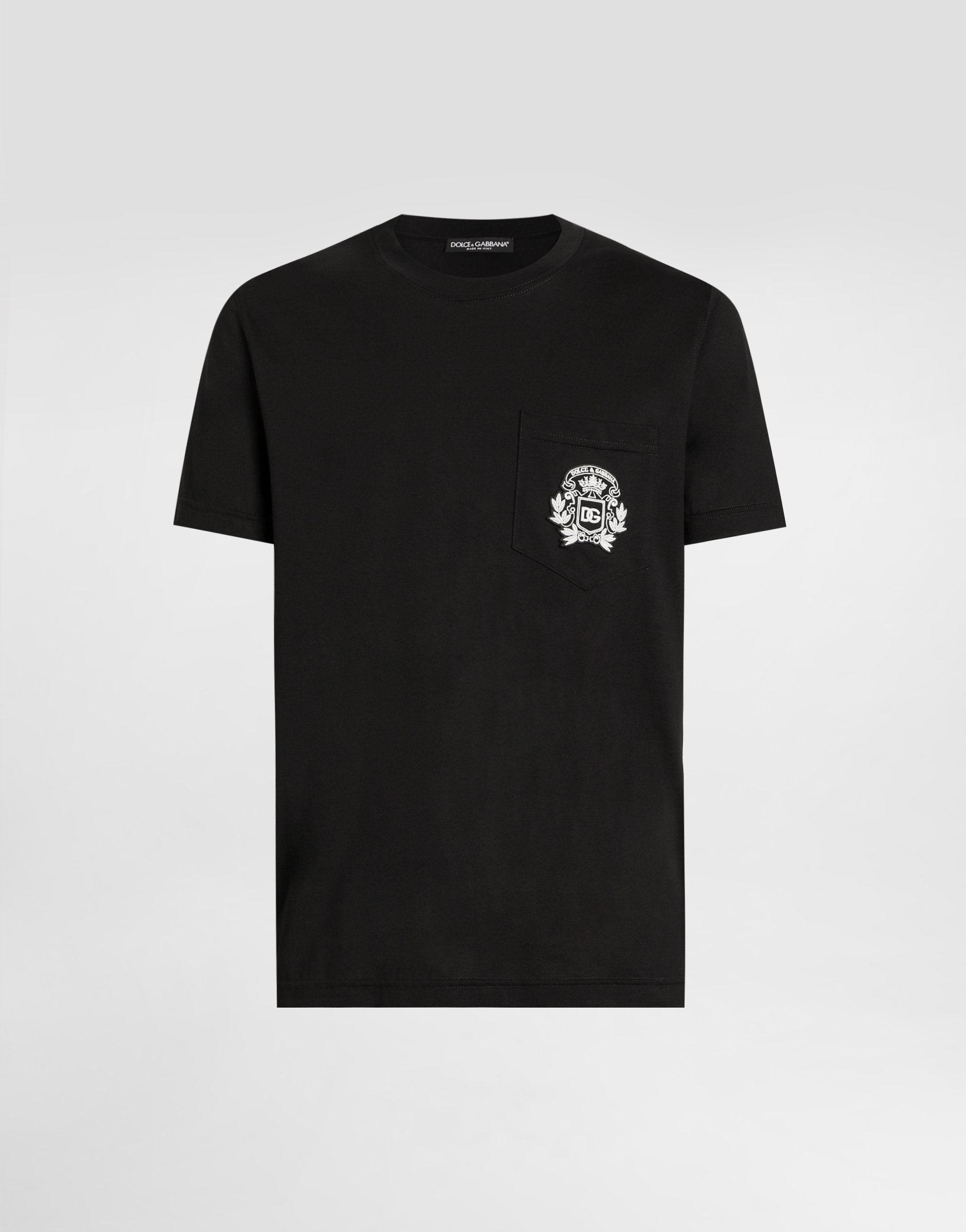 

Хлопковая футболка с вышивкой Dolce & Gabbana, черный