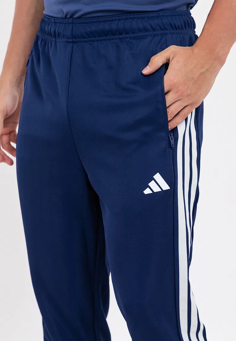 Тренировочные брюки, три полоски, Workout Essentials All-Set 3-Stripes Knit Pants, adidas, черные — фото 4