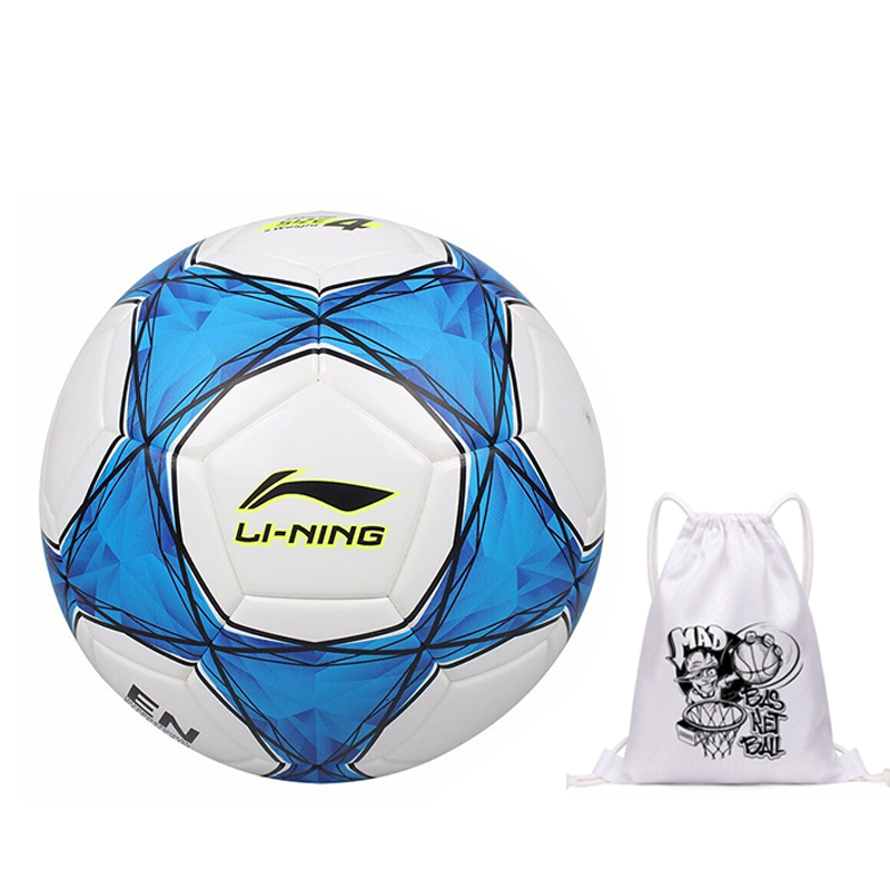 

LINING Размер 4 футбольный мяч TPU бесшовный термосклеивание Unisex синий белый