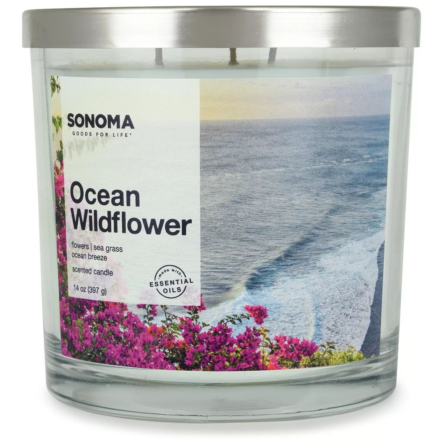 

Sonoma Goods For Life, 14 унций. Свеча Ocean Wild Flowers
